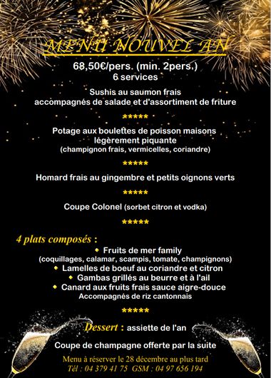 Menus de Noël et Nouvel-an